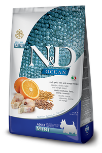 Сухой корм Farmina (Фармина) N & D Low Grain Dog Ocean Ancestral Adult Mini для взрослых собак мелких пород с треской и апельсином