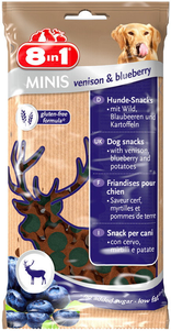 8in1 Minis Venison & Blueberry ласощі з олениною та чорницею для собак