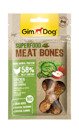 GimDog Superfood Мясные косточки с курицей, яблоком и капустой для собак