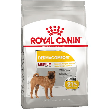 Сухий корм Royal Canin DERMACOMFORT MEDIUM повнораційний корм для собак вагою від 11 до 25 кг з чутливою шкірою, схильний до подразнень
