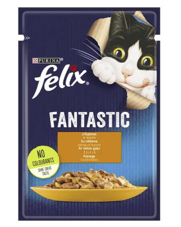 Felix Fantastic Вологий корм для котів з куркою, 85 г