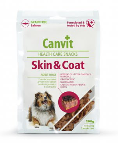 Canvit Skin & Coat Беззернові напіввологі ласощі для здоров'я шкіри та шерсті у собак