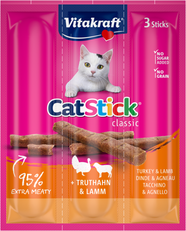 Лакомство Для Кошек Vitakraft Мясные Палочки С Индейкой И Ягненком, 3 Шт*6 Г Фото От Dog.Com.Ua