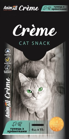 Animall Сrème Ласощі Для Котів Зі Смаком Тунця З Креветками Фото Від Dog.Com.Ua