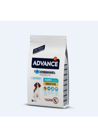 Сухий корм Advance Puppy Sensitive для цуценят , вагітних і годуючих собак з травленнямой непереносимостью (лосось і рисом)
