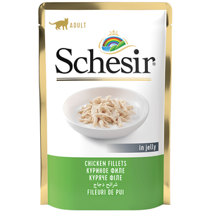 Schesir Chicken Fillets Вологий Корм У Желе Для Котів З Курячим Філе Пауч, 85 Г Фото Зоомагазину Dog.Com.Ua