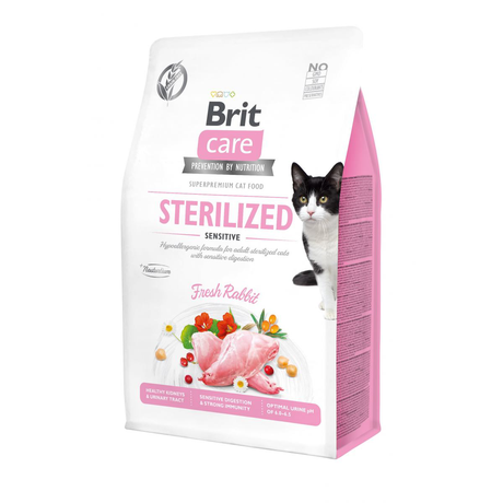 Brit Care Cat GF Sterilized Sensitive для стерилізованих котів із чутливим травленням (кролик)