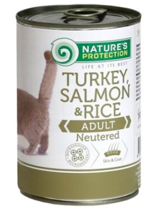 NP Neutered Turkey, Salmon&Rice консерви для кішок (індичка та лосось)