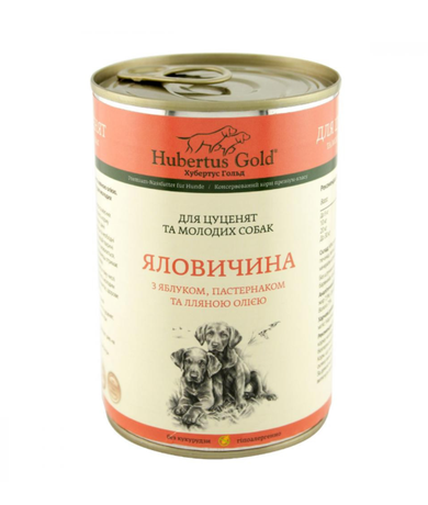 Hubertus Gold консерва для цуценят (яловичина з яблуком та пастернаком)