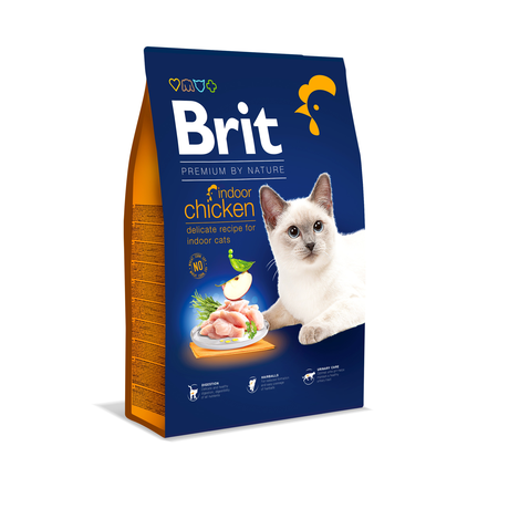 Brit Premium by Nature Cat Indoor для дорослих кішок, що живуть у приміщенні (курка)