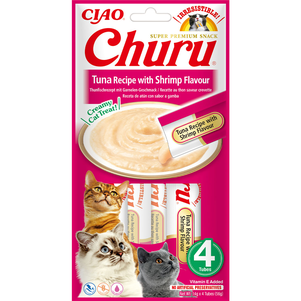 Inaba Churu Ласощі Для Котів, Вершковий Мус В Стіках, Тунець/Креветок 4*14 Г Фото Зоомагазину Dog.Com.Ua