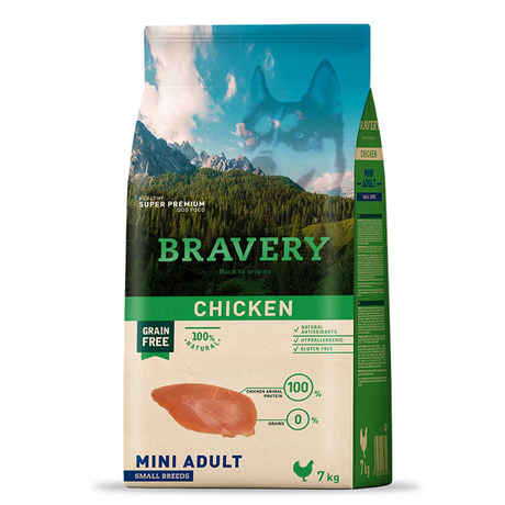 Сухой корм Bravery (Бравери) Chicken Mini Adult беззерновой для взрослых собак малых пород (курица)