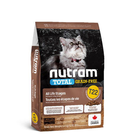 Nutram T22 Total Grain-Free Turkey, Chicken & Duck Cat для кішок та кошенят (курка та індичка)