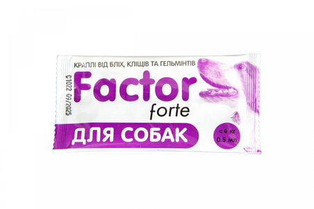 Faktor Forte Краплі Від Бліх, Кліщів, Гельмінтів Для Собак, 1 Уп.(1 Піпетка) Фото Зоомагазину Dog.Com.Ua