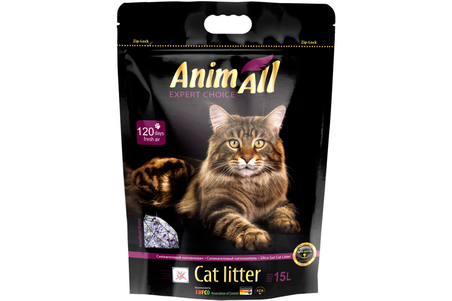 AnimAll Premium "Кристаллы аметиста" силикагелевый наполнитель для кошачьих туалетов
