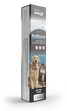 AnimAll VetLine DeWorm Антигельмінтний препарат для собак та котів (суспензія)