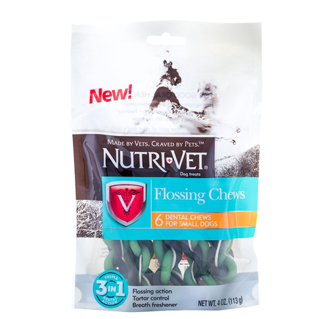 Nutri-Vet Flossing Chews 3in1 жевательное лакомство с зубной нитью для собак малых пород, 6 шт
