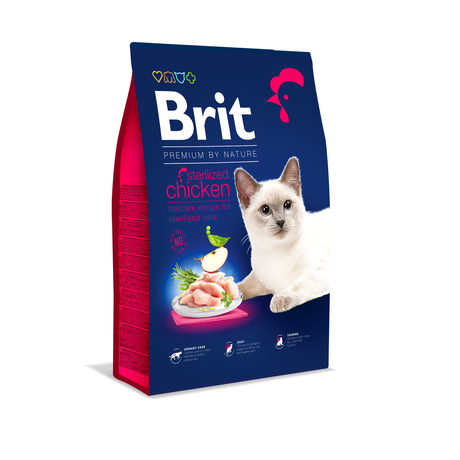 Brit Premium by Nature Cat Sterilised для дорослих стерилізованих котів (курка)