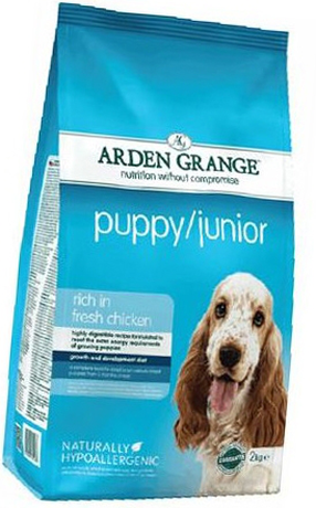 Сухой корм Arden Grange Puppy Junior (Арден Грендж Паппи Юниор) для щенков и юниоров собак малых и средних пород (курица и рис)