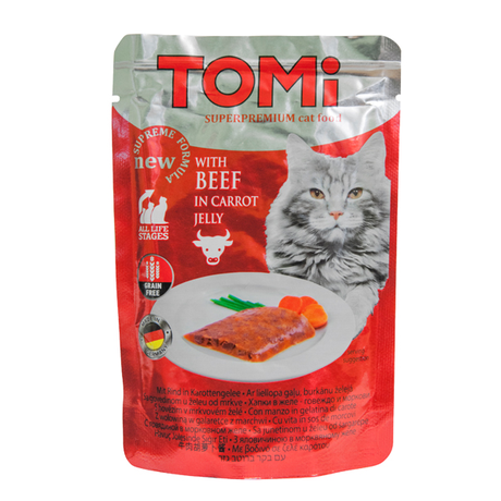 TOMi BEEF in carrot jelly ТОМІ ЯЛОВИНА В МОРКОВОМУ ЖЕЛІ суперпреміум вологий корм, консерви для кішок, пауч