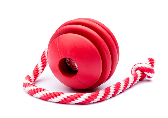 SodaPup Stars and Stripes Іграшка м'яч на мотузці для собак, червона