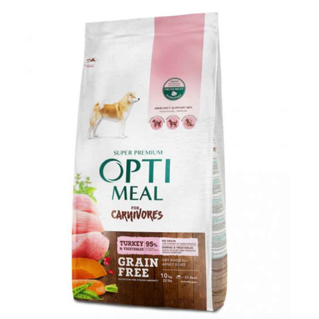 Сухой корм Optimeal Dog Adult Grain Free Turkey & Vegetables беззерновой корм для взрослых собак всех пород (индейка и овощи)