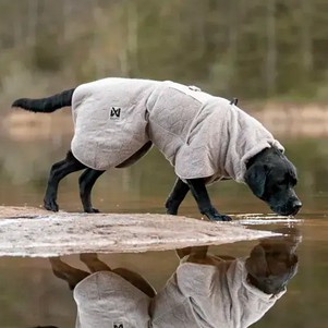 Non-stop dogwear Drying coat Халат-рушник для собак сірий