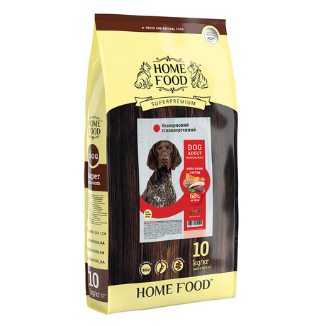 Home Food беззерновий корм із м'яса качки з нутом для дорослих собак середніх і великих порід