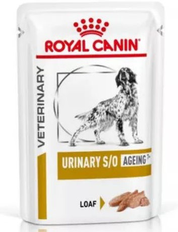 Лечебный корм Royal Canin Urinary S/O Canine Ageing 7+ PouchesВлажный корм-диета в виде паштета для собак возрастом старше 7 лет с заболеваниями мочев