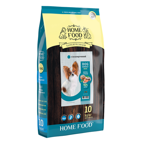Сухой корм Home Food с форелью, рисом и овощами для взрослых собак малых пород
