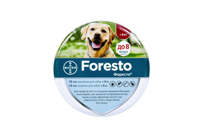 Bayer Foresto (Форесто) ошейник от блох и клещей для собак 70 см