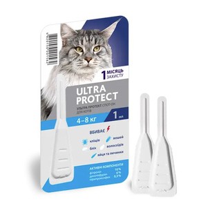 Palladium Ultra Protec Краплі від бліх і кліщів для котів, 1 уп.(1 піпетка)