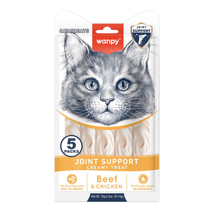 Wanpy Functional Creamy Lickable Treat Joint Support Рідкі Ласощі Для Суглобів Котів, 5 Шт/Уп Фото Зоомагазину Dog.Com.Ua
