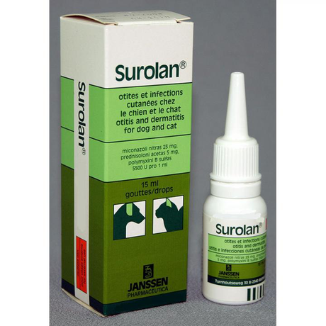 Суролан (SUROLAN) - краплі для лікування отитів та дерматитів для котів та собак