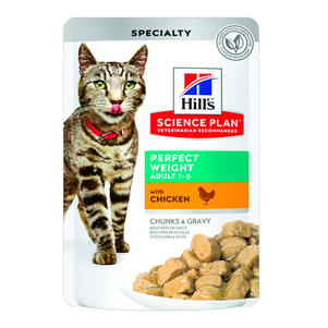 Hill'S Science Plan Adult Perfect Weight Вологий Корм Для Підтримання Оптимальної Ваги Дорослих Котів, З Куркою, Пауч Фото Зоомагазину Dog.Com.Ua