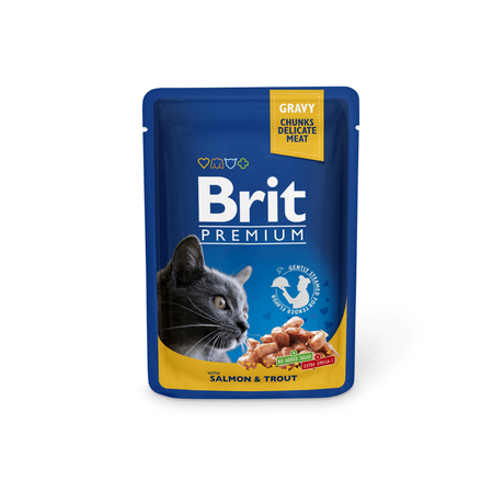 Brit Premium Кусочки с лососем и форелью для кошек