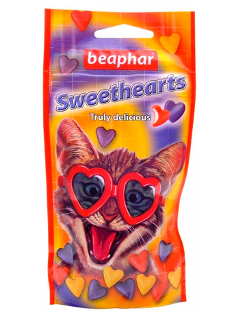 Beaphar Sweethearts сердечка з вітамінами ласощі для котів