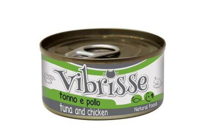 Vibrisse влажный корм для кошек тунец/курица, 70г