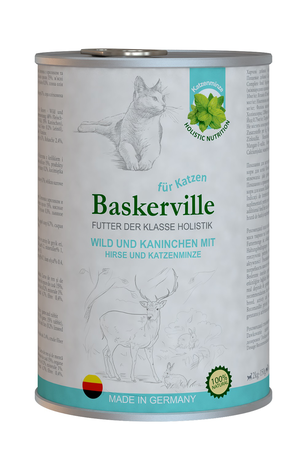 Baskerville Holistic влажный корм для кошек с олениной, кроликом и кошачьей мятой