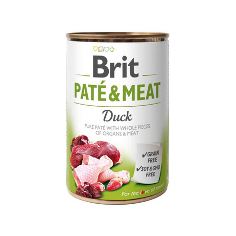 Brit Pate & Meat Dog беззерновий вологий корм у вигляді м'ясного паштету (качка)