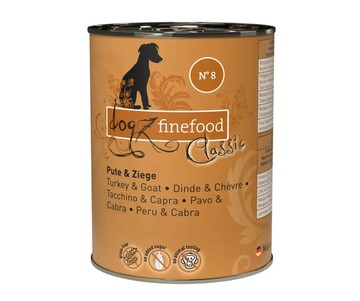 Dogz Finefood No.08 Вологий корм для собак з індичкою та козою