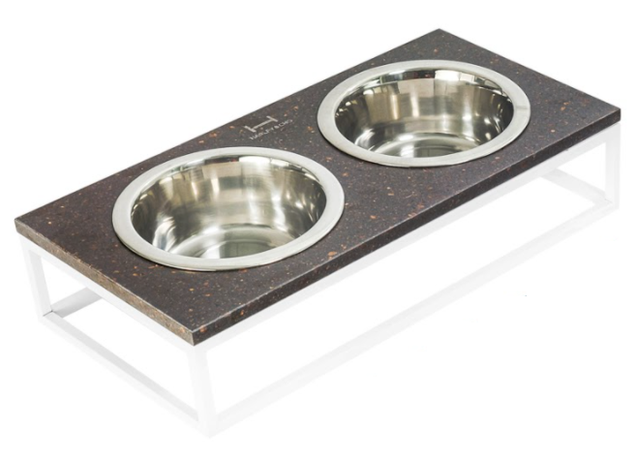 Harley And Cho Миски На Підставці (Коричневий Камінь + Білі Ніжки) Фото Від Dog.Com.Ua