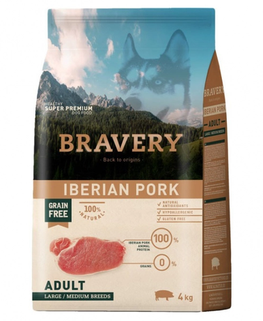 Сухой Корм Bravery (Бравери) Iberian Pork Large/Medium Adult Беззерновой Для Взрослых Собак Средних И Крупных Пород (Иберийская Свинина) Фото От Dog.Com.Ua