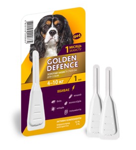 Palladium Golden Defence Краплі від бліх і кліщів для собак, 1 уп.(1 піпетка)