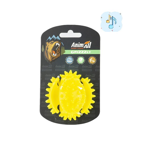 AnimAll GrizZzly Мультифункціональний м'яч жовтий, d- 7,5 см