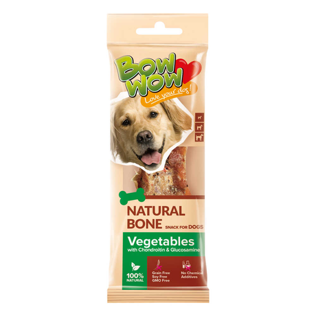 BOW WOW ласощі для собак натуральна кісточка з овочами, глюкозаміном та хондроїтином