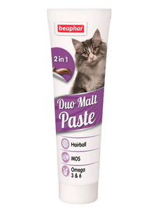 Beaphar Duo Malt Paste паста двойного действия для выведения шерсти из желудка для кошек