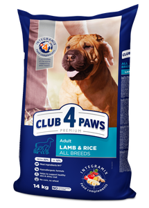 Сухий корм Клуб 4 лапи Premium з ягням і рисом для собак всіх порід
