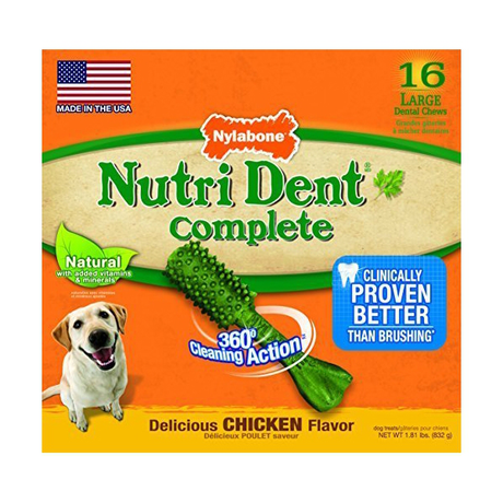 Nylabone Nutri Dent Chicken Large жувальні ласощі для чищення зубів для собак великих порід (смак курки)