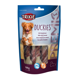 Ласощі Trixie для собак Тріксі Преміо Duckies кальцієві кісточки з качкою 100г